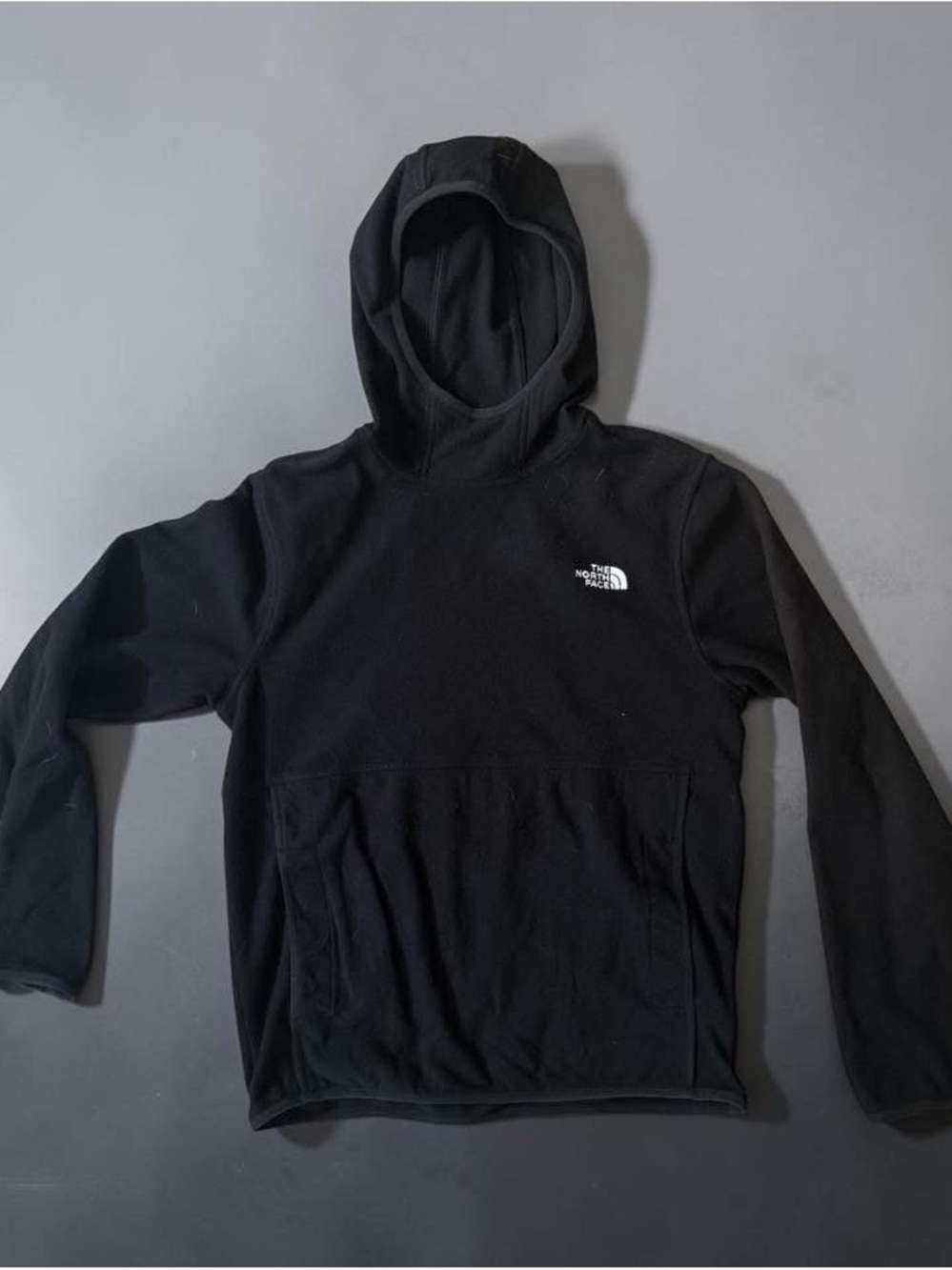 The North Face High Neck Black Hoodie with White Logo